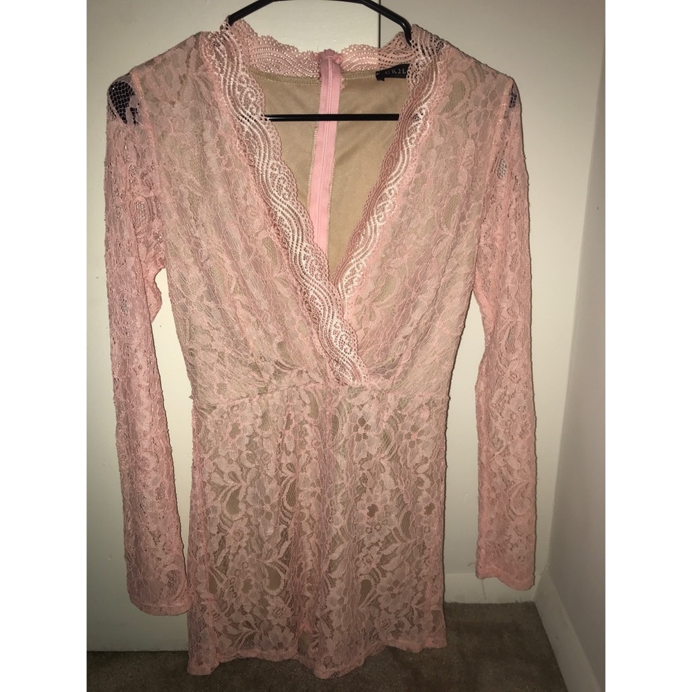 Pink Lace Romper